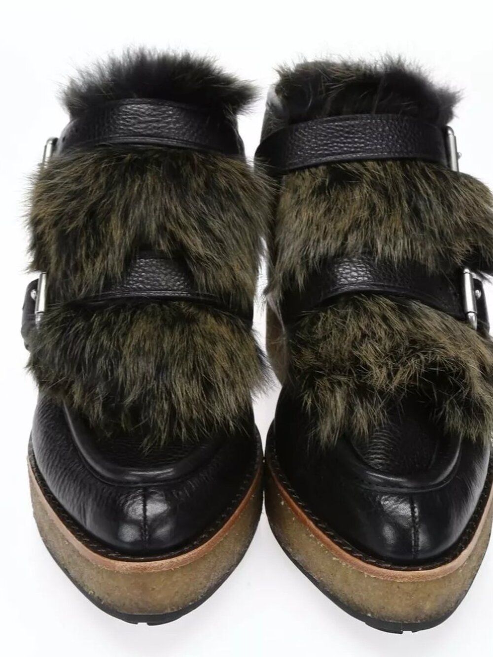 COACH Womens Sampson Genuine Rabbit Fur Size Platform Booties Size 7B